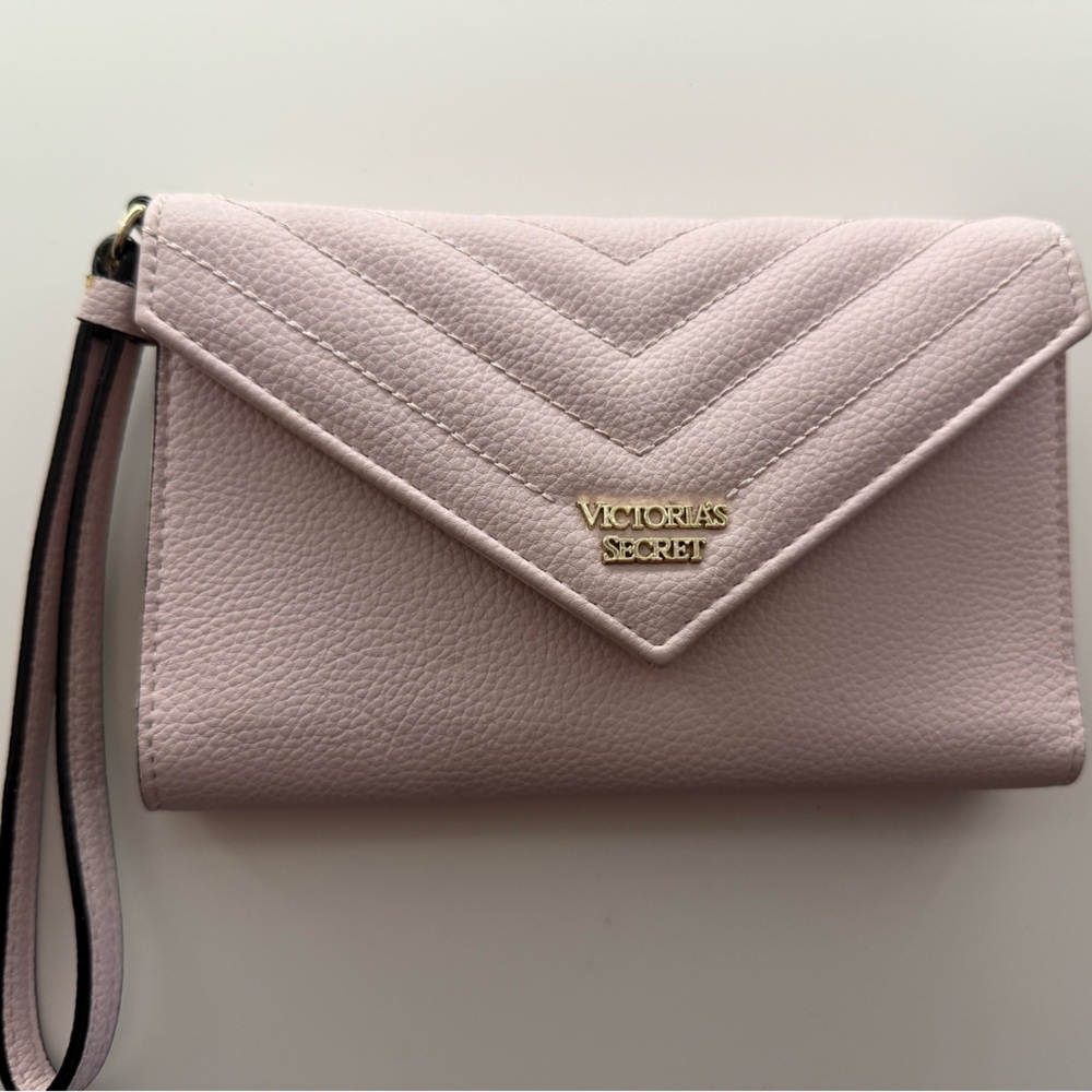 Victoria's Secret Light Pink Chevron Wristlet